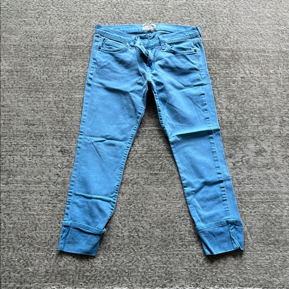 Current/Elliott Cropped Blue Skinny Jeans